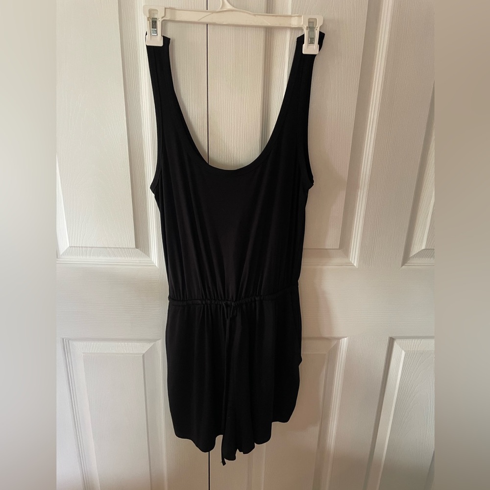 Express Black Scoop-Neck Romper